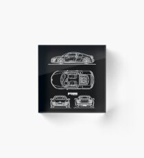 The R8 V10 Blueprint Acrylic Block