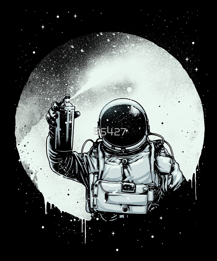 Paint The Moon By Es427 | Astronaut Drawing, Astronaut Art Illustration