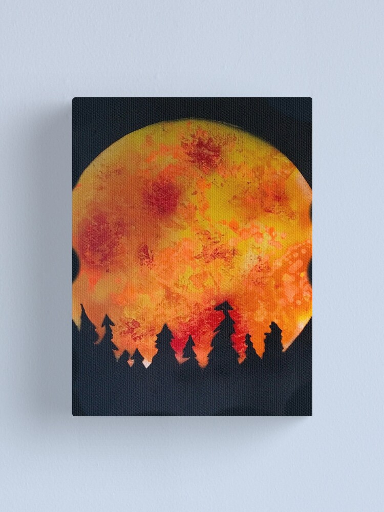 Alternate view of FIERY FULL MOON Canvas Print