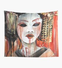 Geisha in Autumn Rain: The Innocent Concubine Wall Tapestry