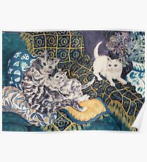 Cats Playing Poster