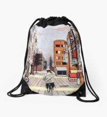 Early Morning Ride Drawstring Bag