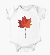 Autumn Maple Leaf Short Sleeve Baby One-Piece