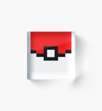 Pokeball Pixel Design - Many Items Available Acrylic Block