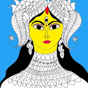 Durga face art | Durga face drawing | Gallery of Gods-saigonsouth.com.vn