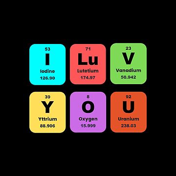 I Lv U [I Love You Chemical Elements] Car Magnet 2