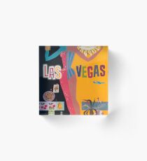 Las Vegas Day and Night poster Acrylic Block