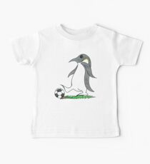 Soccer Playing Penguin Baby Tee