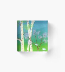 Trees In Bloom Acrylic Block