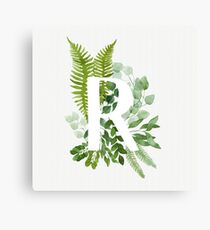 Floral letter R Canvas Print
