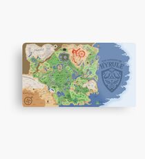 Breath of the Wild Hyrule Map Metal Print