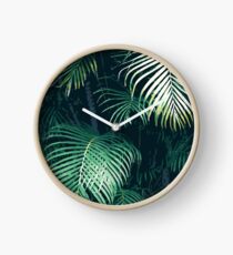 Tropical Palm Leaves Clock