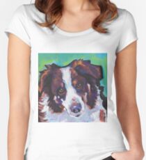 Australian shepherd Aussie Bright colorful Pop Art Women's Fitted Scoop T-Shirt