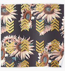 Gold Sonnenblumen Poster
