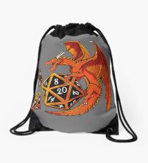 The Dice Dragon - D20, D4, D10, Dungeons & Dragons Drawstring Bag