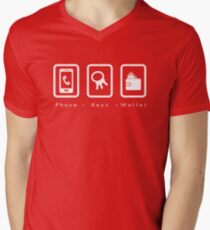PKW- Phone Keys Wallet Check Men's V-Neck T-Shirt