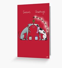 Hounds Under the Mistletoe Greeting Card