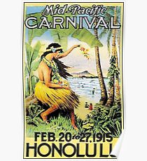 HAWAII : Vintage Honolulu Mid-Pacific Carnival Print Poster