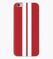 Racing stripes (white & red) iPhone Case