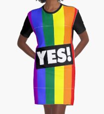 YES! to Australian Marriage Equality (Rainbow) Graphic T-Shirt Dress