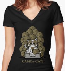 GAME OF CATS Women's Fitted V-Neck T-Shirt