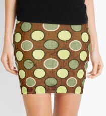 Vintage Retro Polkadot Brown Pattern Mini Skirt