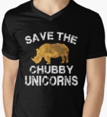 Speichern Sie die Chubby Unicorns T-Shirt T-Shirt mit V-Ausschnitt für Männer