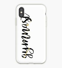 Gymnast Calligraphy Black Marble iPhone Case
