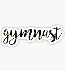 Gymnast Calligraphy Black Marble Sticker
