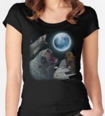 Three seal moon Women's Fitted Scoop T-Shirt