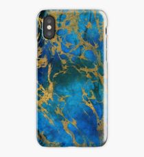 Teal Gold Marble iPhone Case