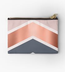 Chevrons in blush, navy and copper Studio Pouch