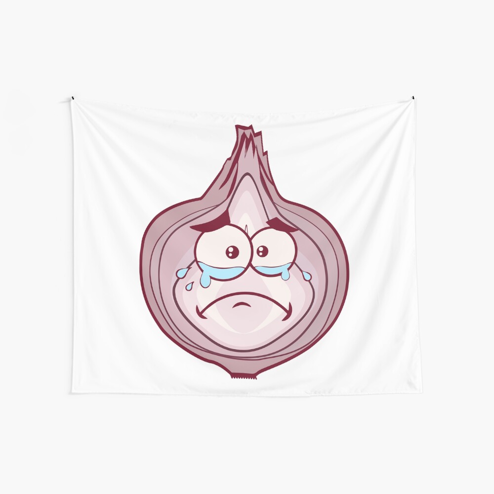"Onion Face> Crying Onion Head> Comic Onion" Wall Tapestry by yeoys