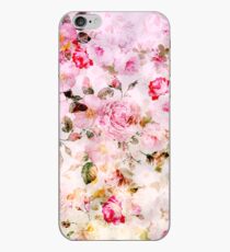 Vintage pink pastel watercolor floral pattern iPhone Case