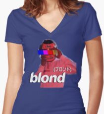 Frank Ocean Blond Helmet Logo Women's Fitted V-Neck T-Shirt