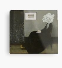 Whistler's Mother - Mr. Bean Metal Print