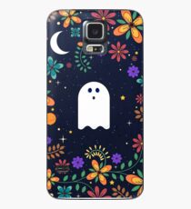 Spoopy Cute Ghost. Halloween Decor. Cute Ghost Dia De Los Muertos. Orange All Hallows Eve Floral Illustration. Case/Skin for Samsung Galaxy