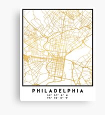 PHILADELPHIA PENNSYLVANIA CITY STREET MAP ART Leinwanddruck