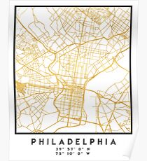 PHILADELPHIA PENNSYLVANIA CITY STREET MAP ART Poster