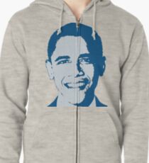 Great Graphic Barack Obama in Blue Zipped Hoodie