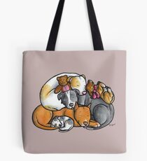 Pit bull terrier dogs - sleeping pile Tote Bag