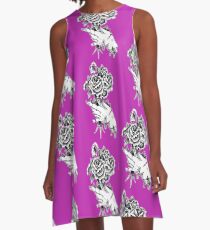 Ein untoter Blumenstrauß A-Linien Kleid