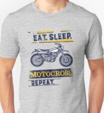 Eat Sleep Motocross Dirt bike Brap graphic Design Slim Fit T-Shirt