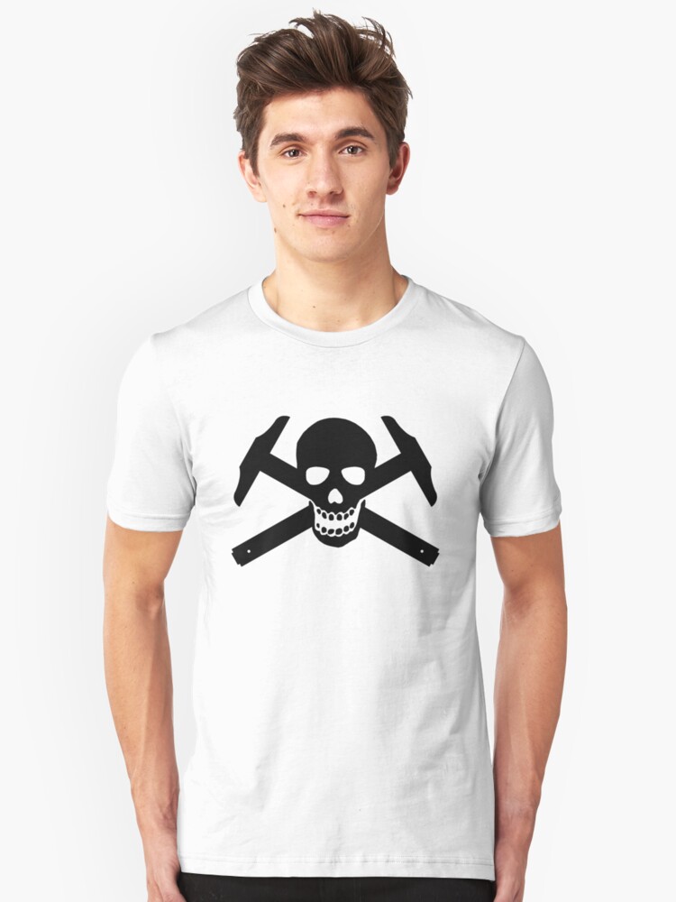 Alternate view of Architectural Jolly Rogers - Black Image Slim Fit T-Shirt
