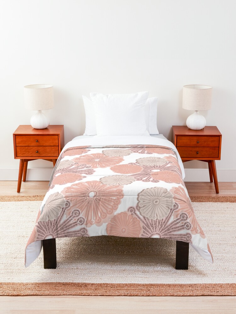 Alternative Ansicht von Rose Gold Blumenmuster Tagesdecke