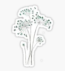 abstract green Queen Anne's lace watercolor Sticker