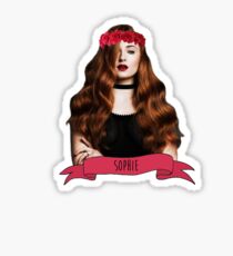 Sophie Turner in a red flower crown Sticker