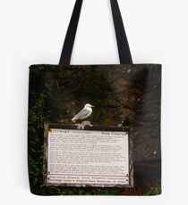 Kittiwake on sign Tote Bag