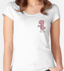 'Tea-Rex' Illustration Women's Fitted Scoop T-Shirt