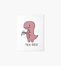 'Tea-Rex' Illustration Art Board Print